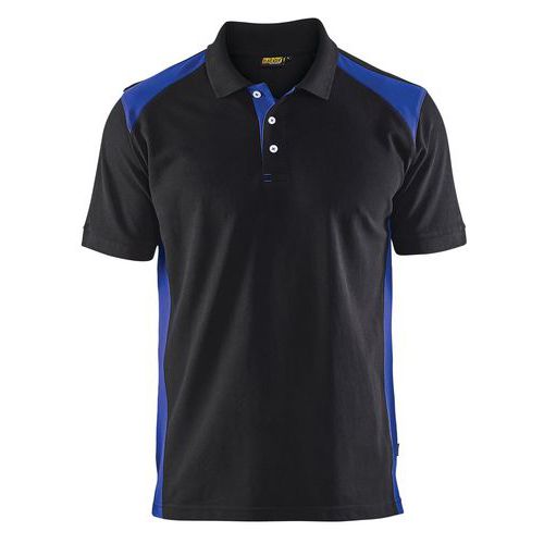 Poloshirt Sort/Koboltblå
