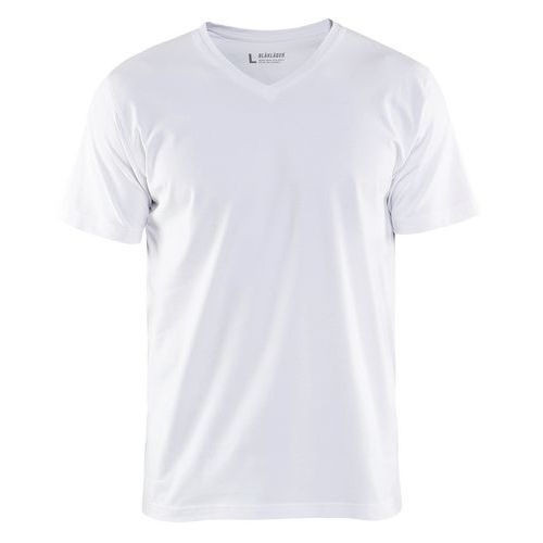 T-shirt V-udskæring Hvid - Blåkläder