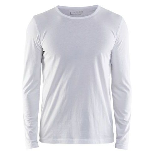 T-shirt lang ærme Hvid - Blåkläder