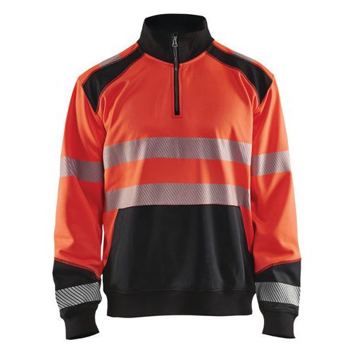 High Vis Sweatshirt half zip High Vis Rød/Sort