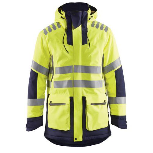 High Vis Vinterparkajakke Evolution High Vis Gul/Marineblå