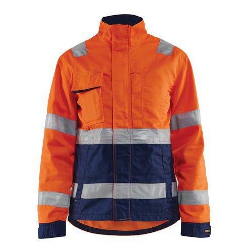 Dame High Vis Jakke High Vis Orange/Marineblå - Blåkläder