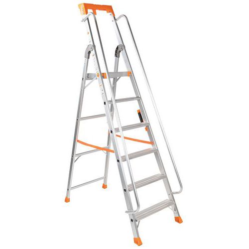Professionel trappestige i aluminium med rampe - Manutan Expert