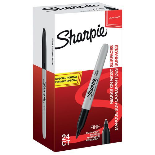 Permanent markør sort Sharpie - Værdipakke 20 + 4 gratis Permanent markør sort Sharpie - Værdipakke 20 + 4 gratis