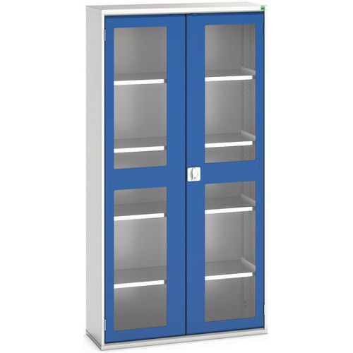 Skab Verso med transparente døre og 4 hylder 1050x350x2000 – Bott