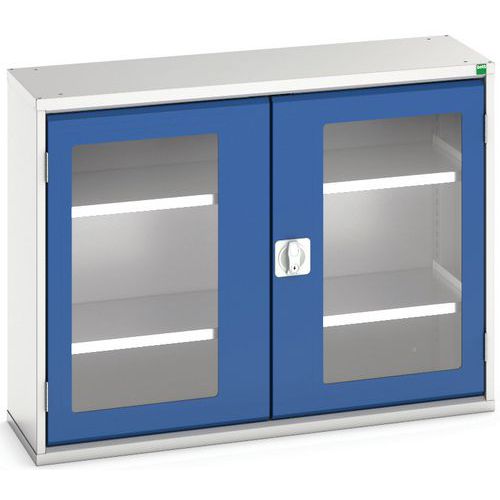Skab Verso med transparente døre og 2 hylder 1050x350x800 – Bott
