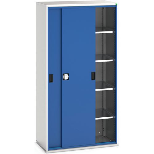 Skab Verso med skydelåger og 4 hylder 1050x550x2000 – Bott