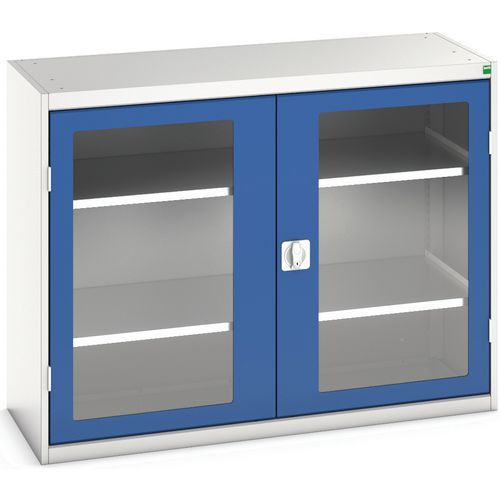 Skab Verso med transparente døre og 2 hylder 1300x550x1000 – Bott