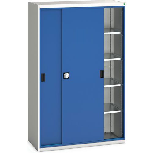 Skab Verso med skydelåger og 4 hylder 1300x550x2000 – Bott