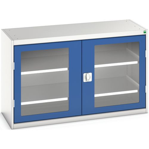 Skab Verso med transparente døre og 2 hylder 1300x550x800 – Bott