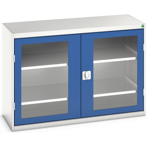 Skab Verso med transparente døre og 2 hylder 1300x550x900 – Bott