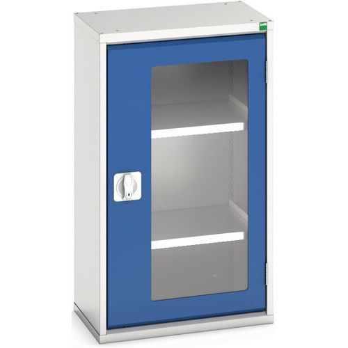 Skab Verso med transparente døre og 2 hylder 525x350x900 – Bott