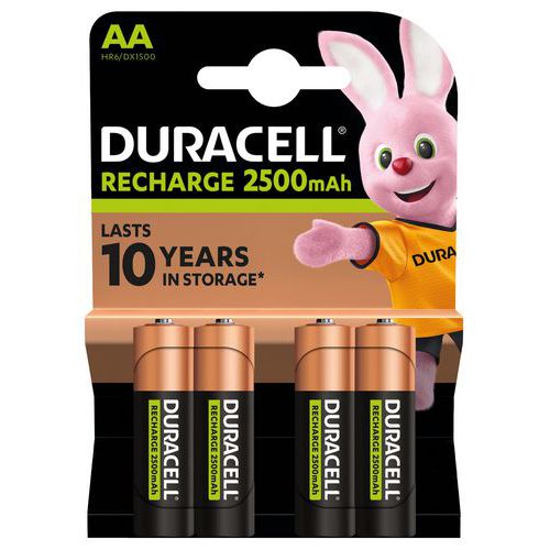 Ultra 2500 mAh genopladeligt AA LR6-batteri - Pakke med 4 batterier - Duracell