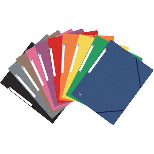 Topfile A4 elastikmappe med 3 flapper - Skinnende karton - Assorterede farver