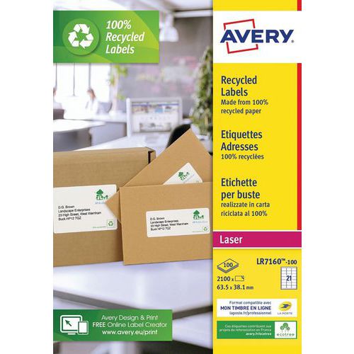 Genbrugsetiket Avery - Laserprinter - Avery