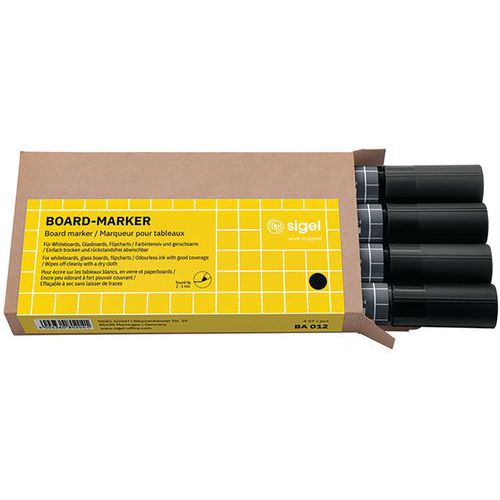 Whiteboardpenne - sort - 4 stk - Sigel