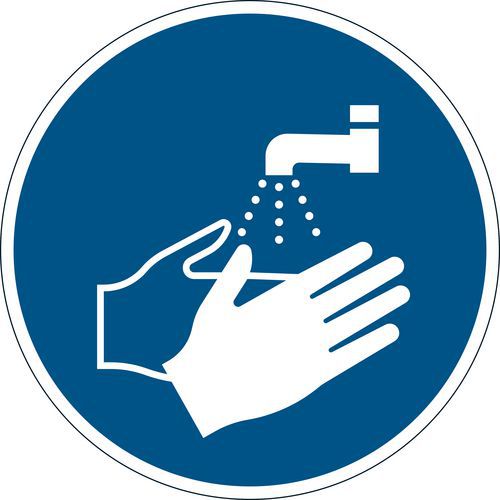 Påbudsskilt Vask hænder aftagelig