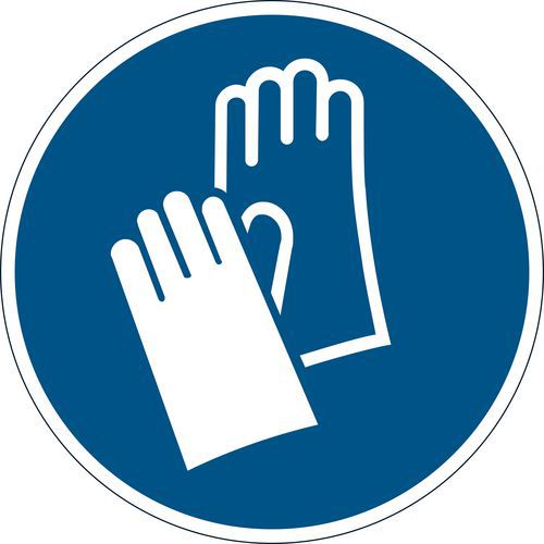 Påbudsskilt Handsker påbudt aftagelig