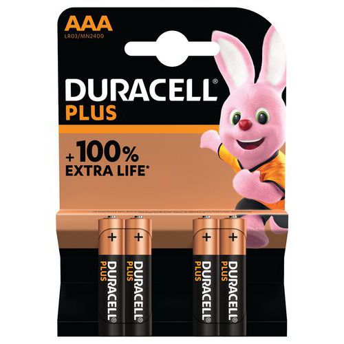 Plus 100% alkalisk AAA-batteri - 4 - 8 eller 12 enheder - Duracell