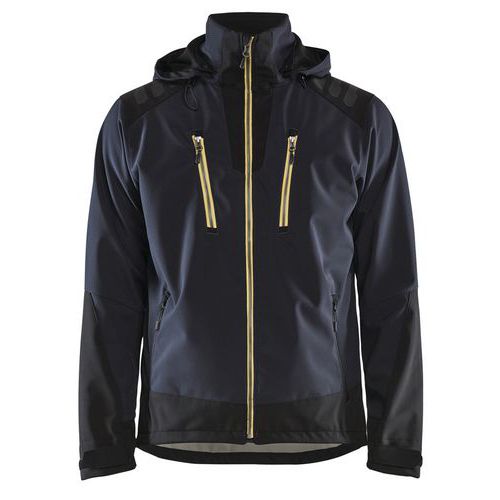 Softshell Jakke Mørk Marineblå/Gul