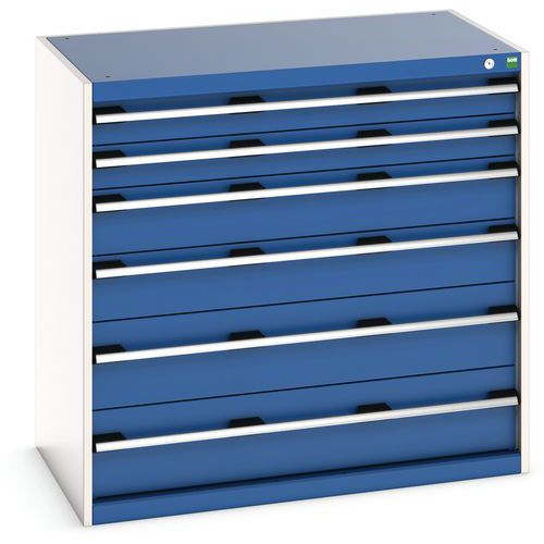 Skab med 6 skuffer Cubio – 1050x650x1000 mm – Bott