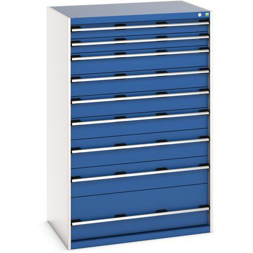 Skab med 9 skuffer Cubio – 1600x1050x750 mm – Bott