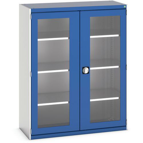 Skab kraftigt med transparente døre Cubio 1300x525x1000 mm – Bott