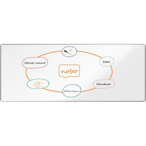 Premium Plus magnetisk whiteboard med lakeret ståloverflade - Nobo