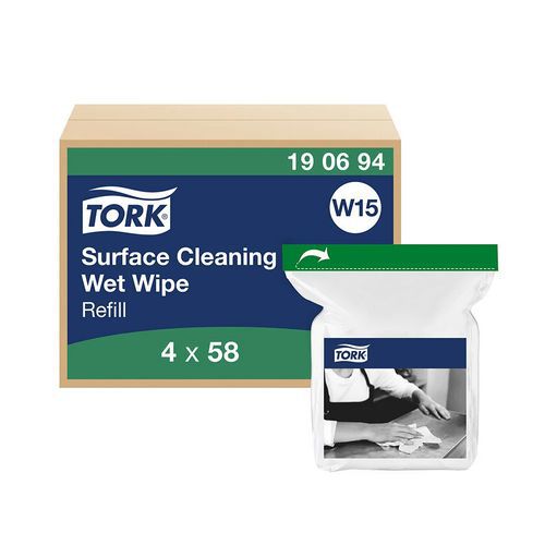 Vådservietter til overfladerengøring, W15 Refill – Tork Vådservietter til overfladerengøring, W15 Refill – Tork