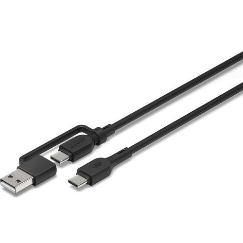 2-i-1 CCBV 240W USB-C/A til USB-C-kabel - GP 2-i-1 CCBV 240W USB-C/A til USB-C-kabel - GP