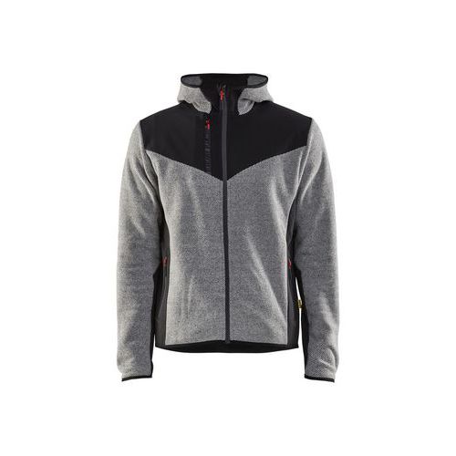 Strikket Jakke med Softshell Antracitgrå/Sort