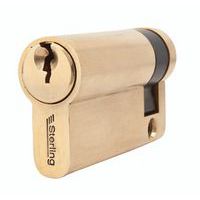 Euro enkelt cylinder - messing - Ironmongery