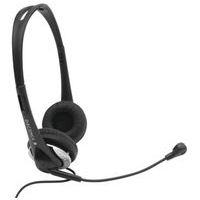 Justerbart stereoheadset m. mikrofon - sort/grå - Dacomex