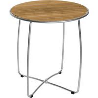 Rundt bord Spring Ø 70 cm i massivt ståltråd og teak - Hillerstorp