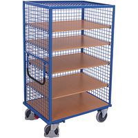Gittervogn med 5 hylder - 500 kg - Variofit