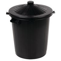 Sort offentlig affaldskurv - 80 L  - Manutan Expert