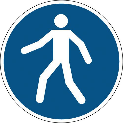 Rundt obligatorisk skilt - brug gangsti - stiv - Brady