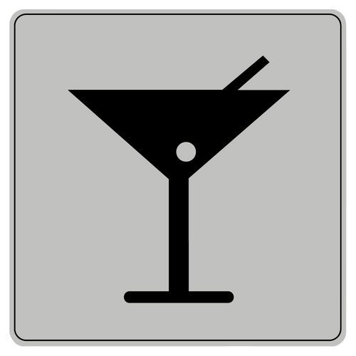 Symbolskilt plexiglas grå, bar - Novap
