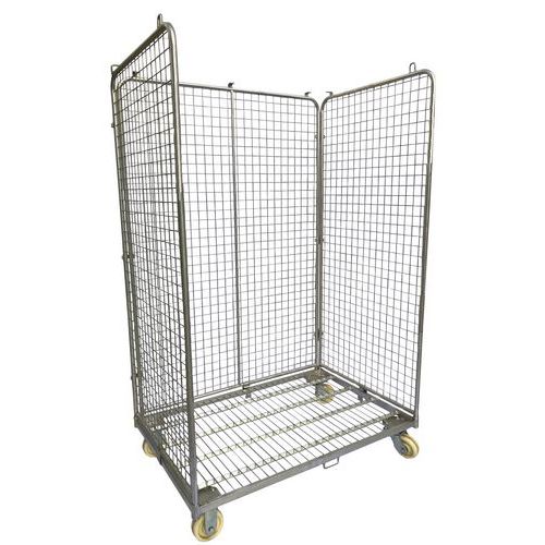 Stor tresidet rullecontainer – 600 kg kapacitet – Manutan Stor tresidet rullecontainer – 600 kg kapacitet – Manutan