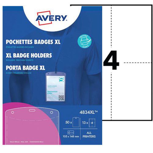 A6-badgeposer med kort - Avery